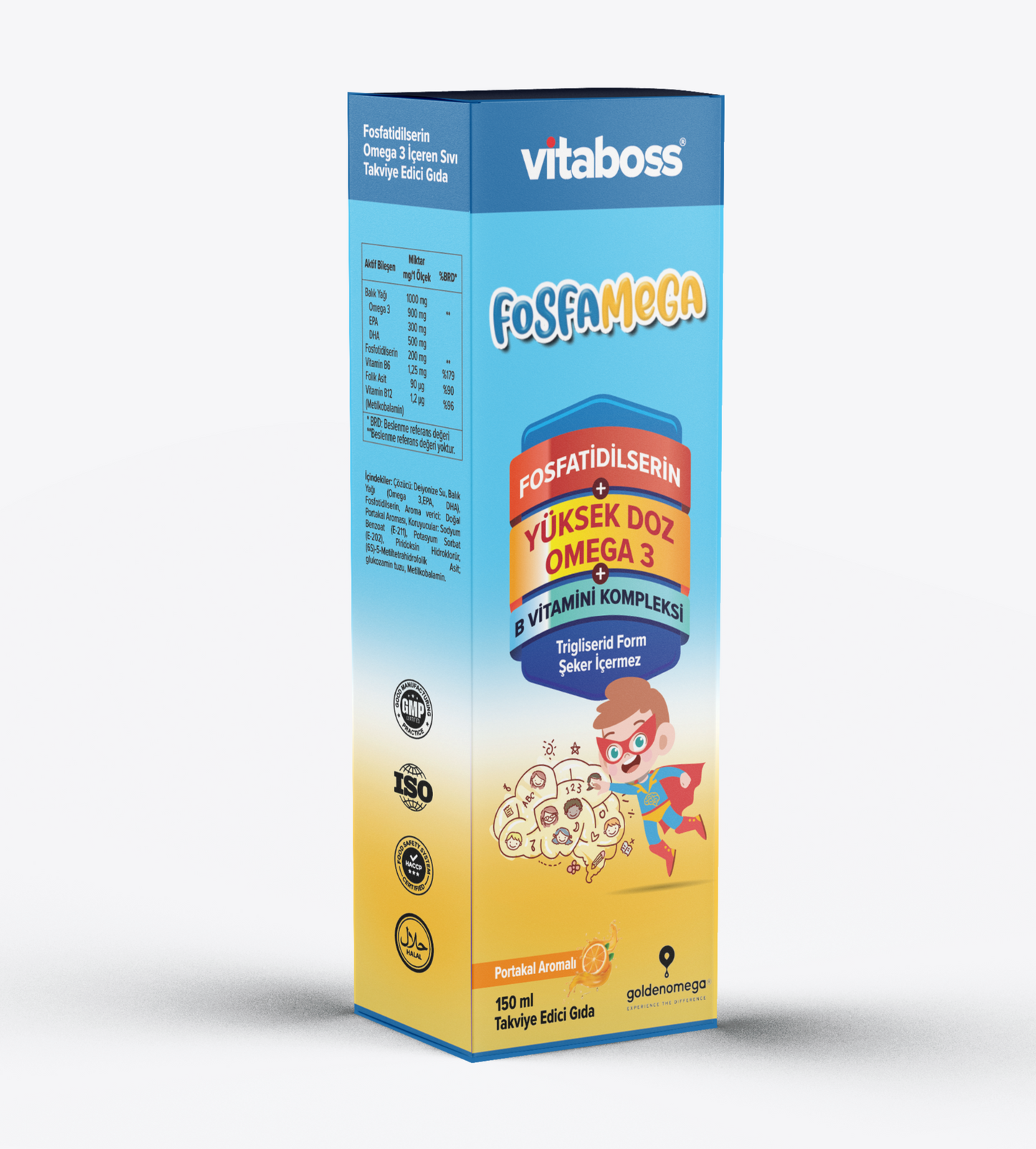 FOSFAMEGA Fosfatidilserin, Omega3 ve Vitamin B Kompleks İçeren Şurup